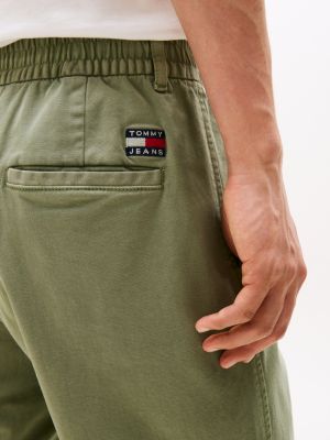 pantaloni isaac regular fit in twill khaki da uomini tommy jeans