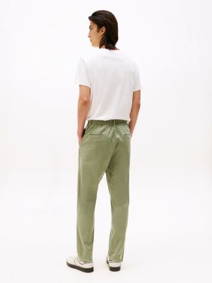 khaki isaac regular twill trousers for men tommy jeans