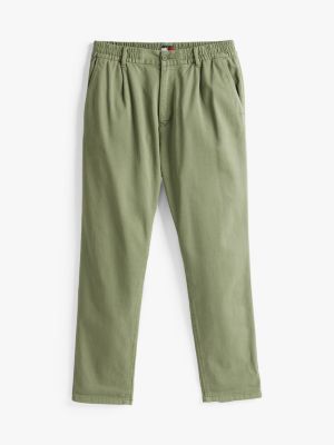 pantaloni isaac regular fit in twill khaki da uomini tommy jeans