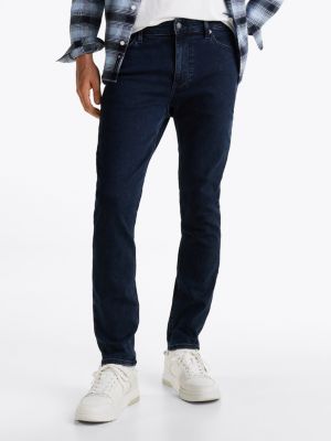 jean skinny simon délavé sur les coutures bleu pour hommes tommy jeans