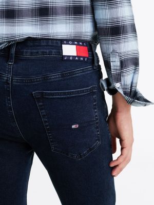 jean skinny simon délavé sur les coutures bleu pour hommes tommy jeans