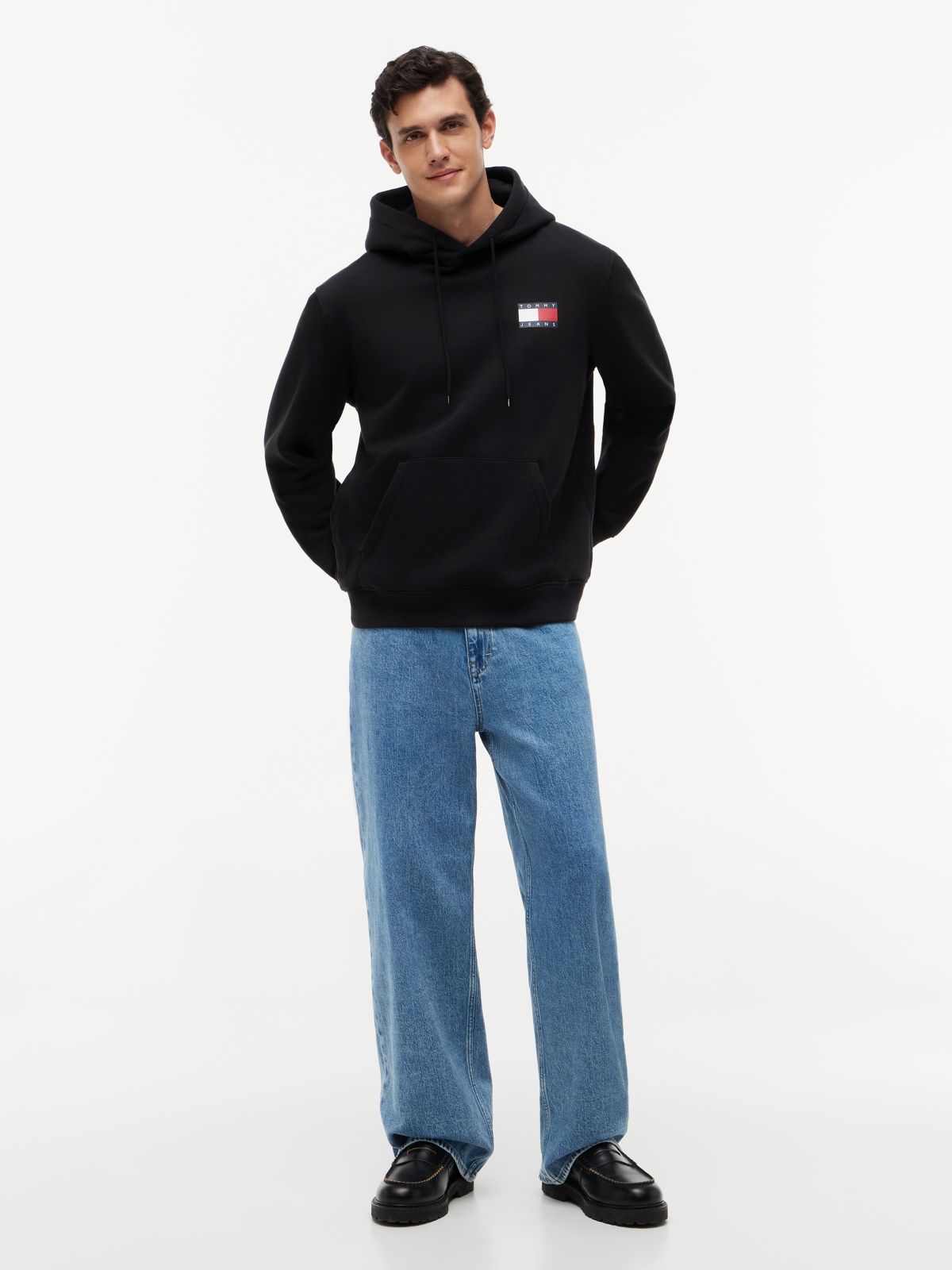 Tommy Badge Terry Fleece Hoody — Black
