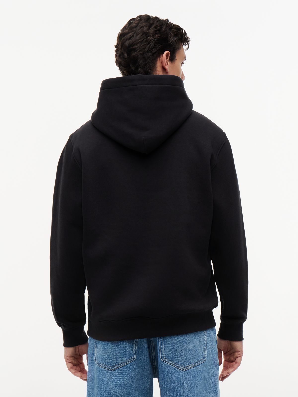 Tommy Badge Terry Fleece Hoody — Black