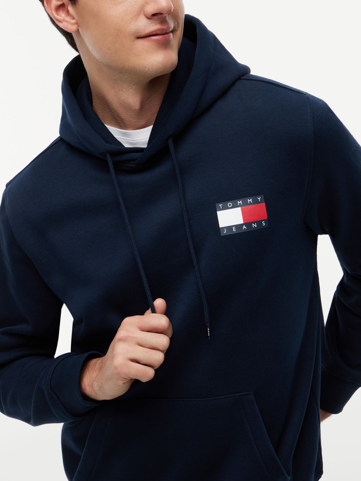 Tommy Badge Terry Fleece Hoody — Blue