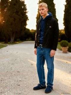 Tommy Badge Terry Fleece Hoody — Blue 5
