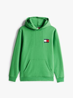 grün hoodie mit tunnelzug und logo für herren - tommy jeans