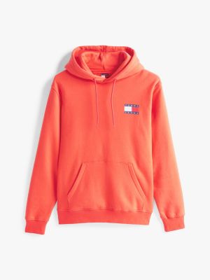 red logo drawstring hoody for men tommy jeans