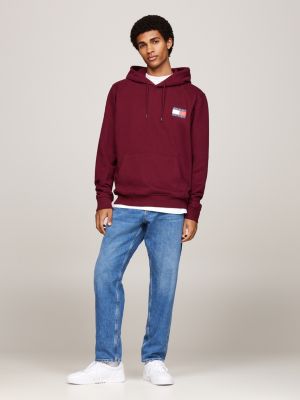 red logo drawstring hoody for men tommy jeans