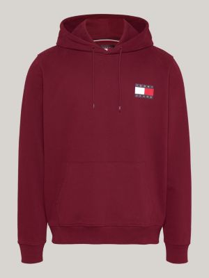 sweat à capuche à cordon de serrage et logo rouge pour hommes tommy jeans