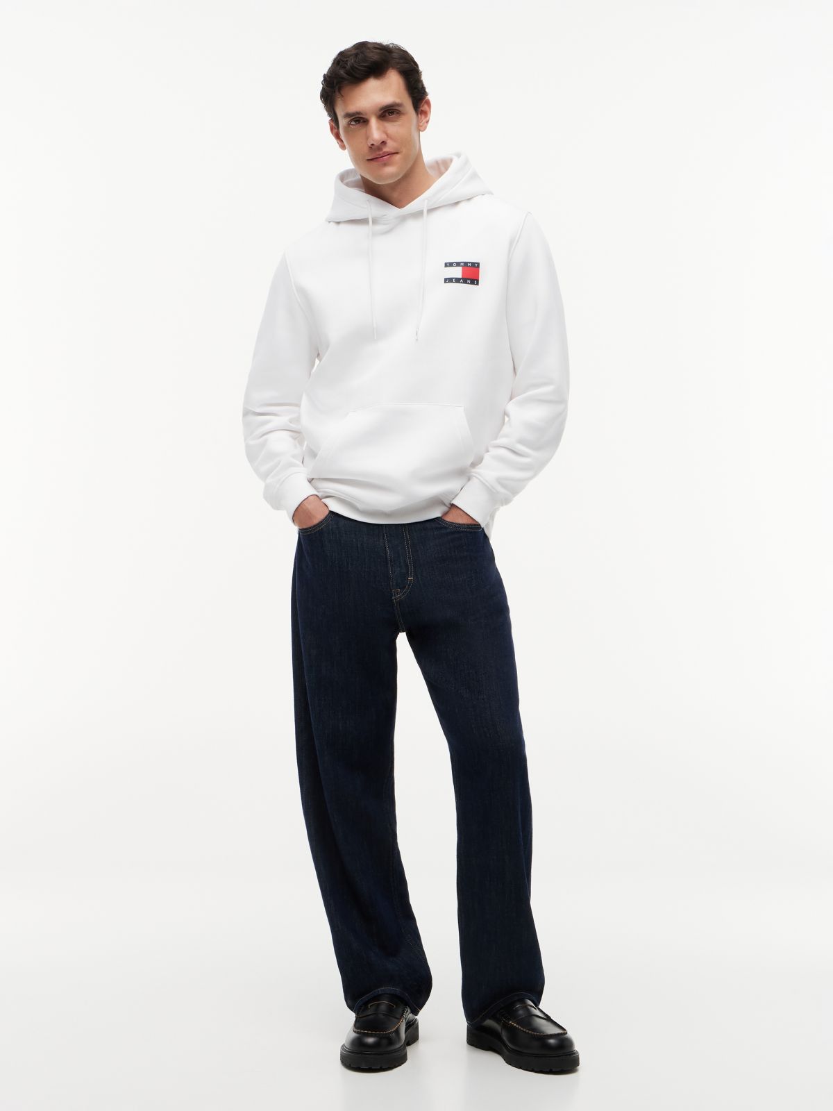 Tommy Badge Terry Fleece Hoody — White