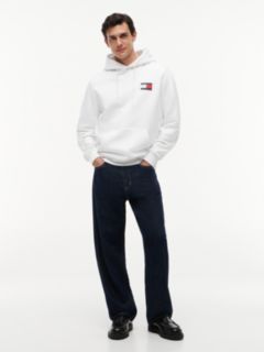 Tommy Badge Terry Fleece Hoody — White 2