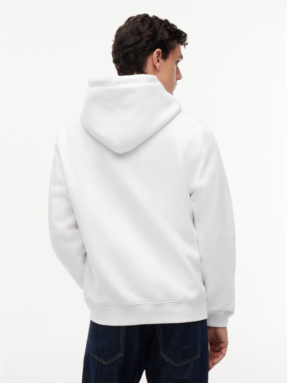 Tommy Badge Terry Fleece Hoody — White