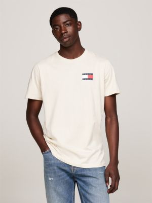 t-shirt slim fit con logo grey da uomini tommy jeans