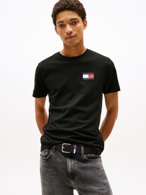 t-shirt ajusté à logo black pour hommes tommy jeans