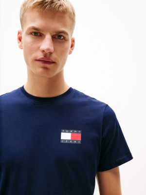 blue logo slim t-shirt for men tommy jeans