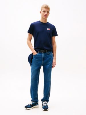 blue logo slim t-shirt for men tommy jeans