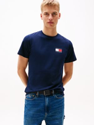 t-shirt ajusté à logo blue pour hommes tommy jeans