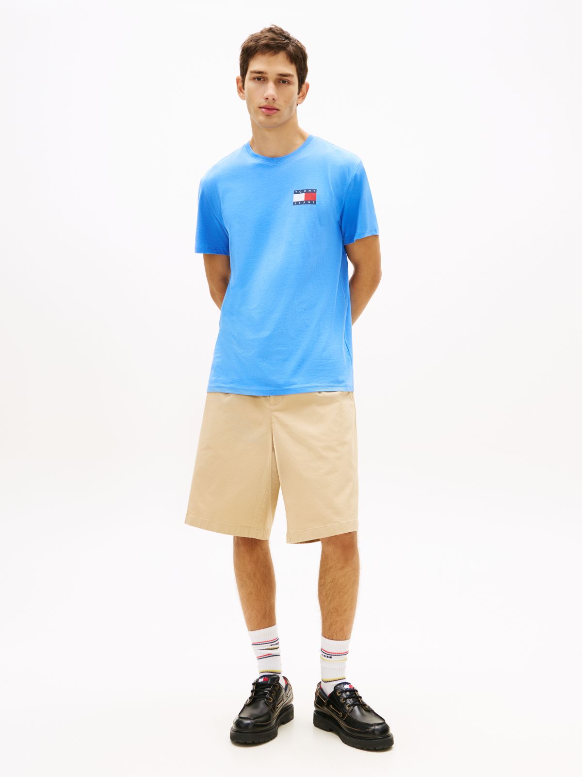Logo Slim Jersey Crew Neck T-Shirt — Blue