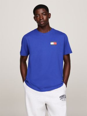 t-shirt slim fit con logo blue da uomini tommy jeans