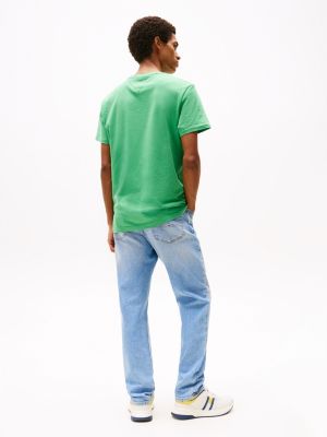 green logo slim t-shirt for men tommy jeans