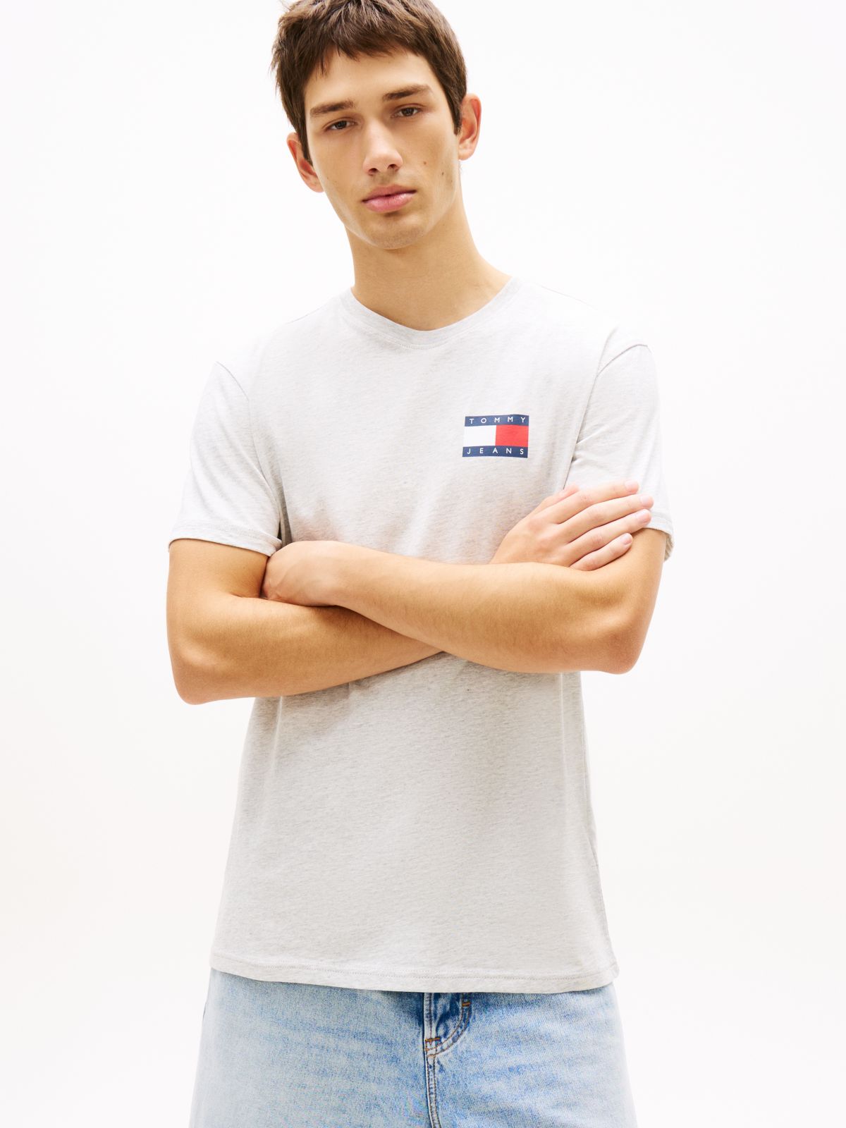 Logo Slim Jersey Crew Neck T-Shirt — Grey