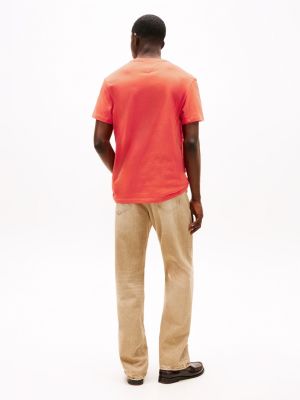 red logo slim t-shirt for men tommy jeans