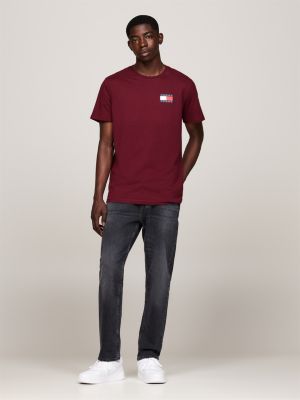 red logo slim t-shirt for men tommy jeans