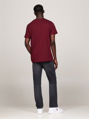 red logo slim t-shirt for men tommy jeans