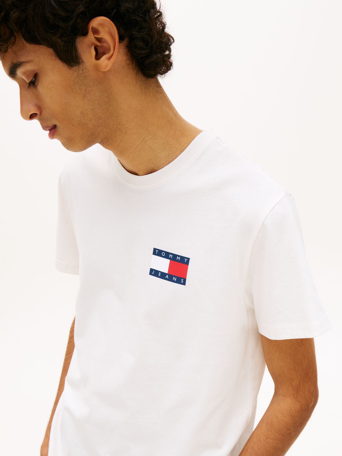 Logo Slim Jersey Crew Neck T-Shirt — White