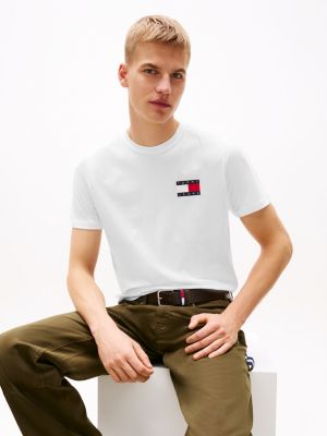 white logo slim t-shirt for men tommy jeans