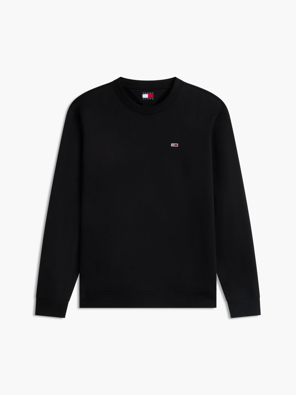 Tommy Flag Brushed Fleece Sweatshirt — Black