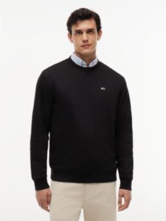 Tommy Flag Brushed Fleece Sweatshirt — Black 1