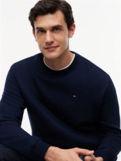 Tommy Flag Brushed Fleece Sweatshirt — Blue 3