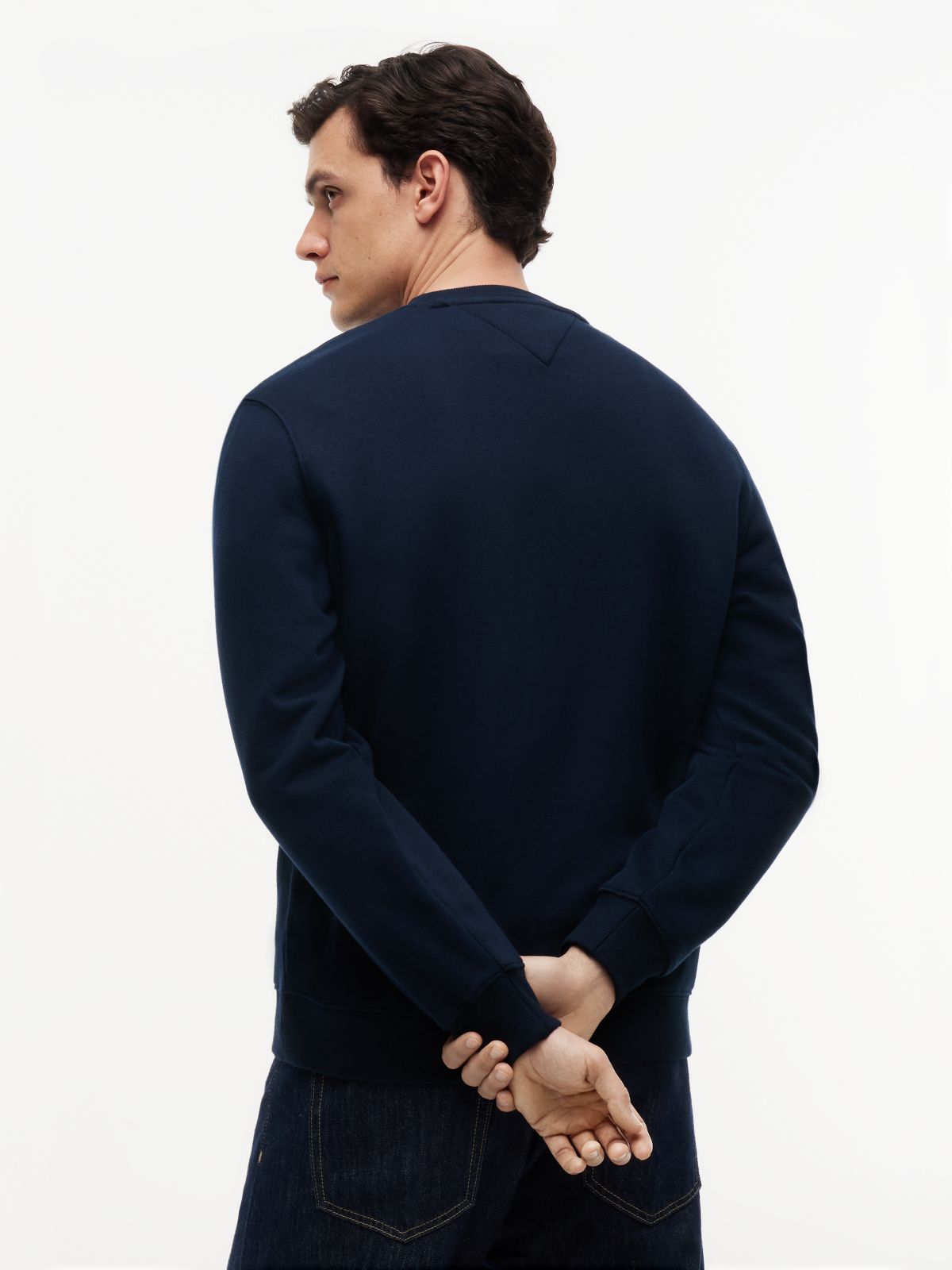 Tommy Flag Brushed Fleece Sweatshirt — Blue