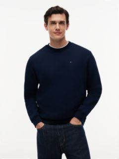 Tommy Flag Brushed Fleece Sweatshirt — Blue 1