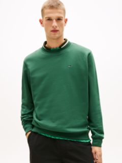 Tommy Flag Brushed Fleece Sweatshirt — Green 1