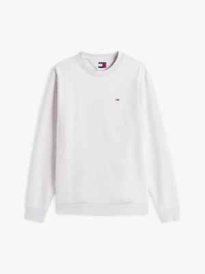 grey brushed fleece sweatshirt for men tommy jeans