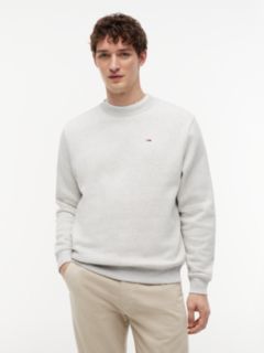 Tommy Flag Brushed Fleece Sweatshirt — Grey 1
