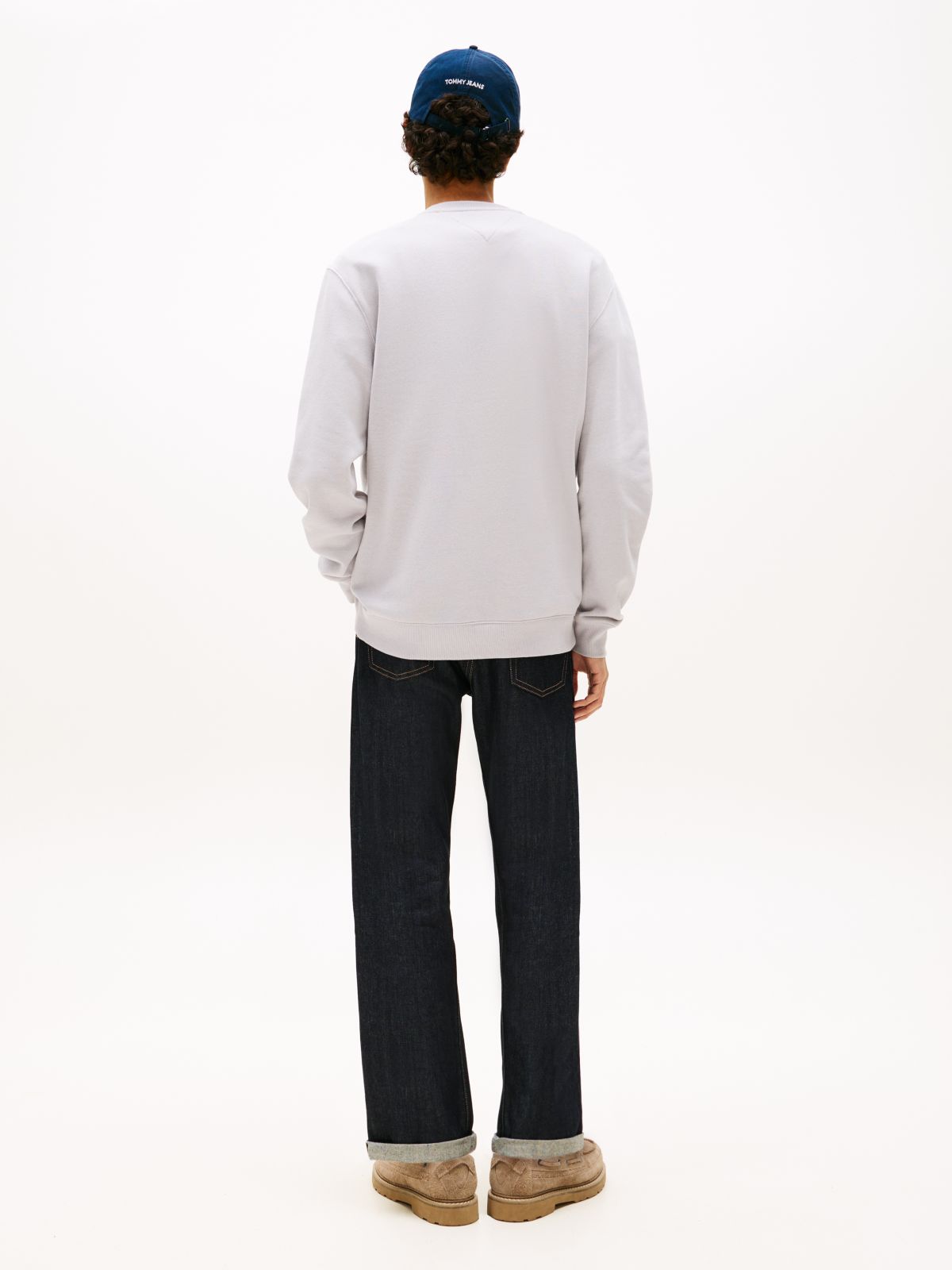 Tommy Flag Brushed Fleece Sweatshirt — Grey