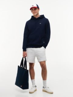Flag Embroidery Fleece Drawstring Hoody — Blue 2
