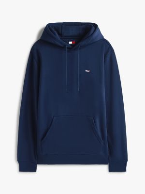 blue brushed fleece hoody for men tommy jeans