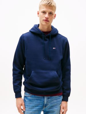 sweat à capuche en molleton brossé blue pour hommes tommy jeans