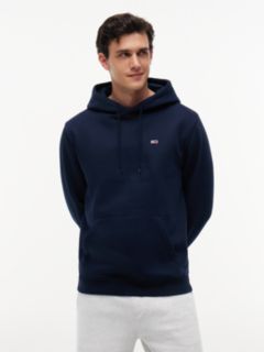 Flag Embroidery Fleece Drawstring Hoody — Blue 1