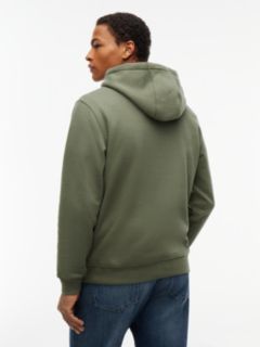 Flag Embroidery Fleece Drawstring Hoody — Green 4