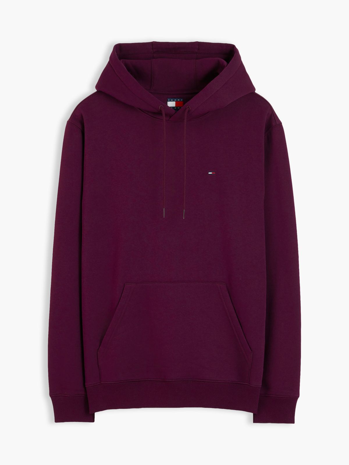 Flag Embroidery Fleece Drawstring Hoody — Purple