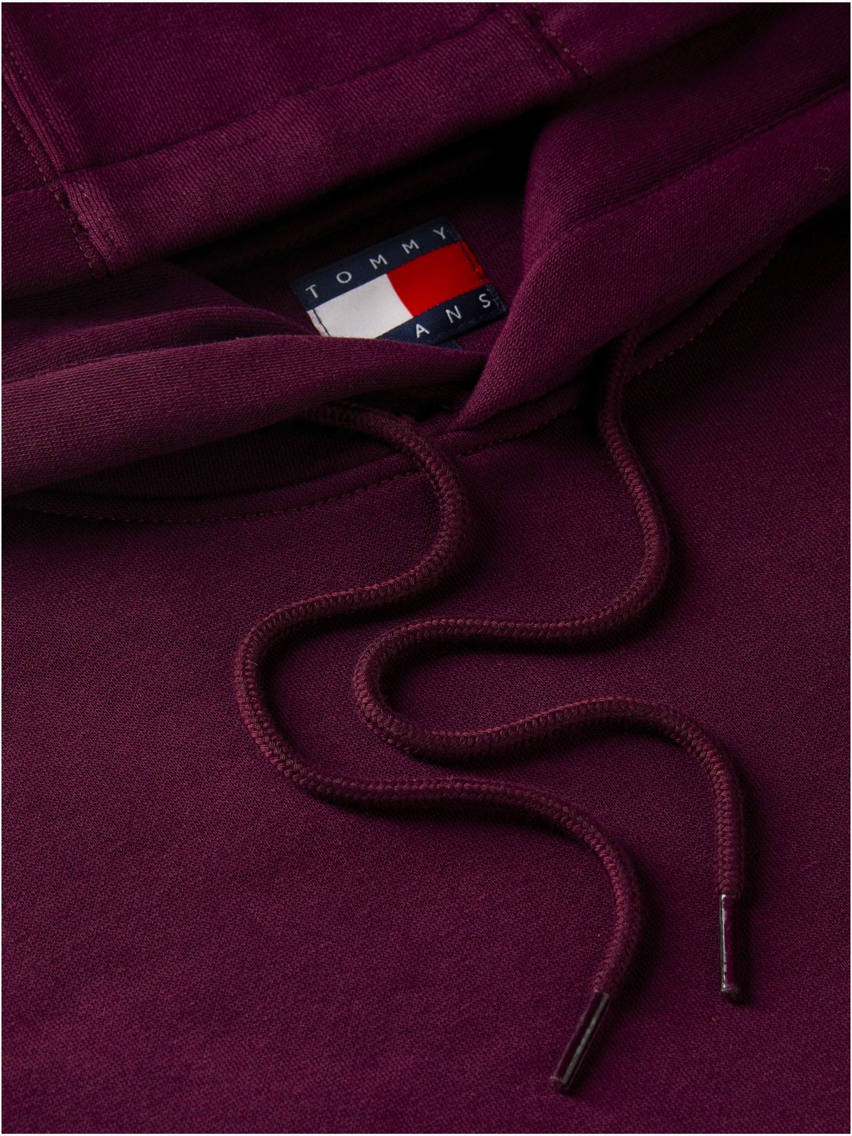 Flag Embroidery Fleece Drawstring Hoody — Purple