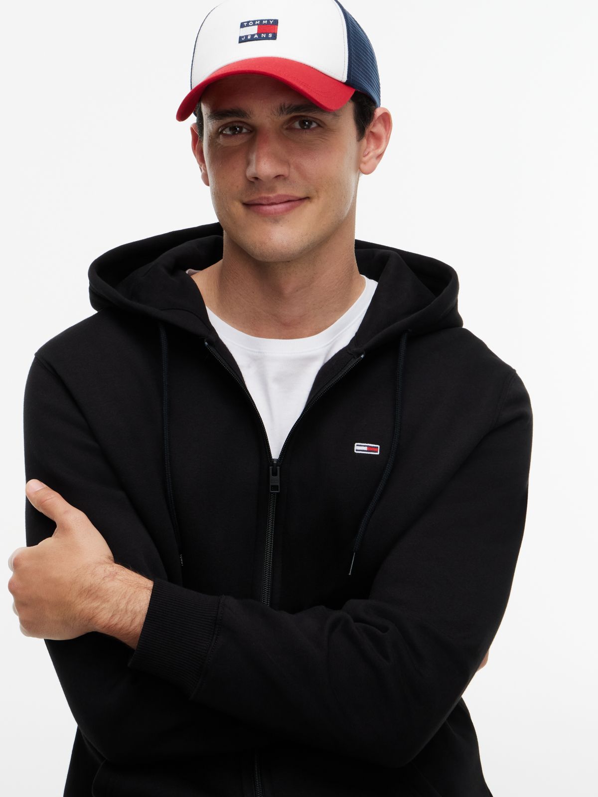 Brushed Fleece Zip-Thru Hoody — Black