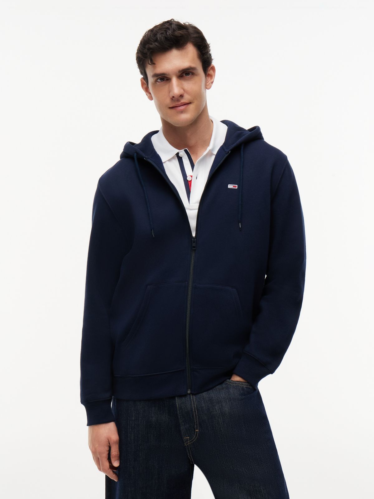 Brushed Fleece Zip-Thru Hoody — Blue