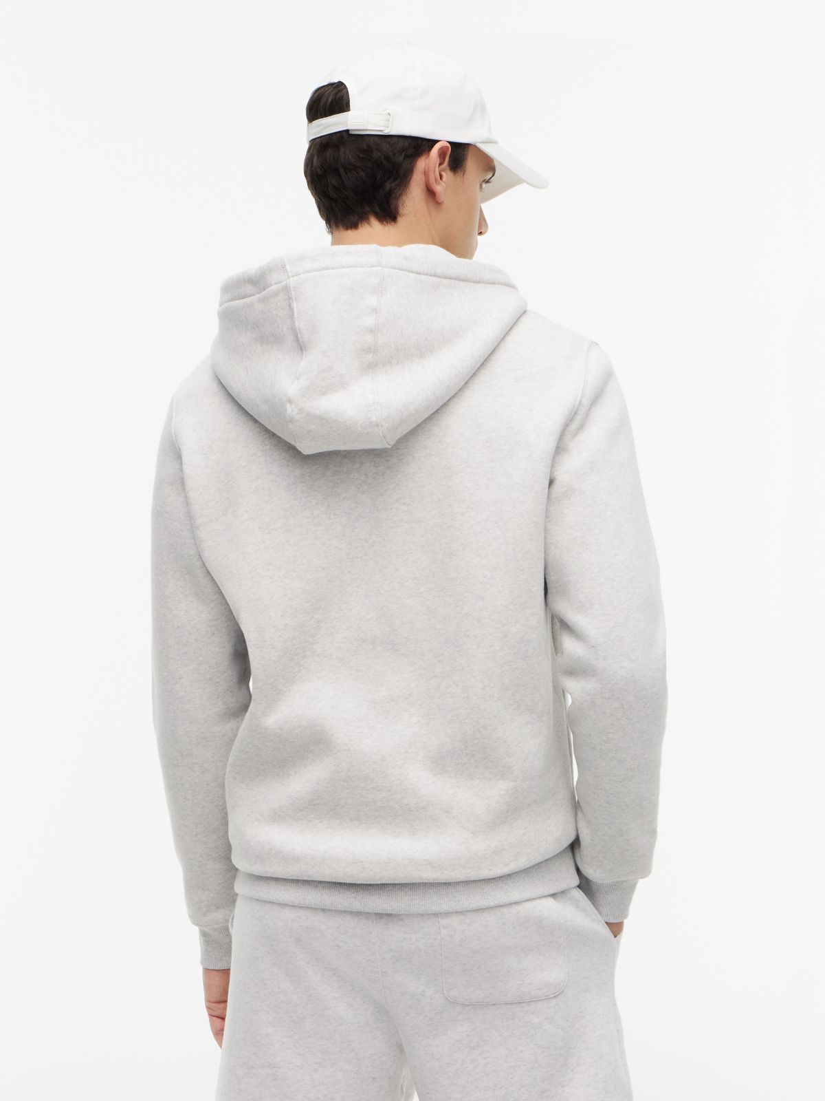 Brushed Fleece Zip-Thru Hoody — Grey