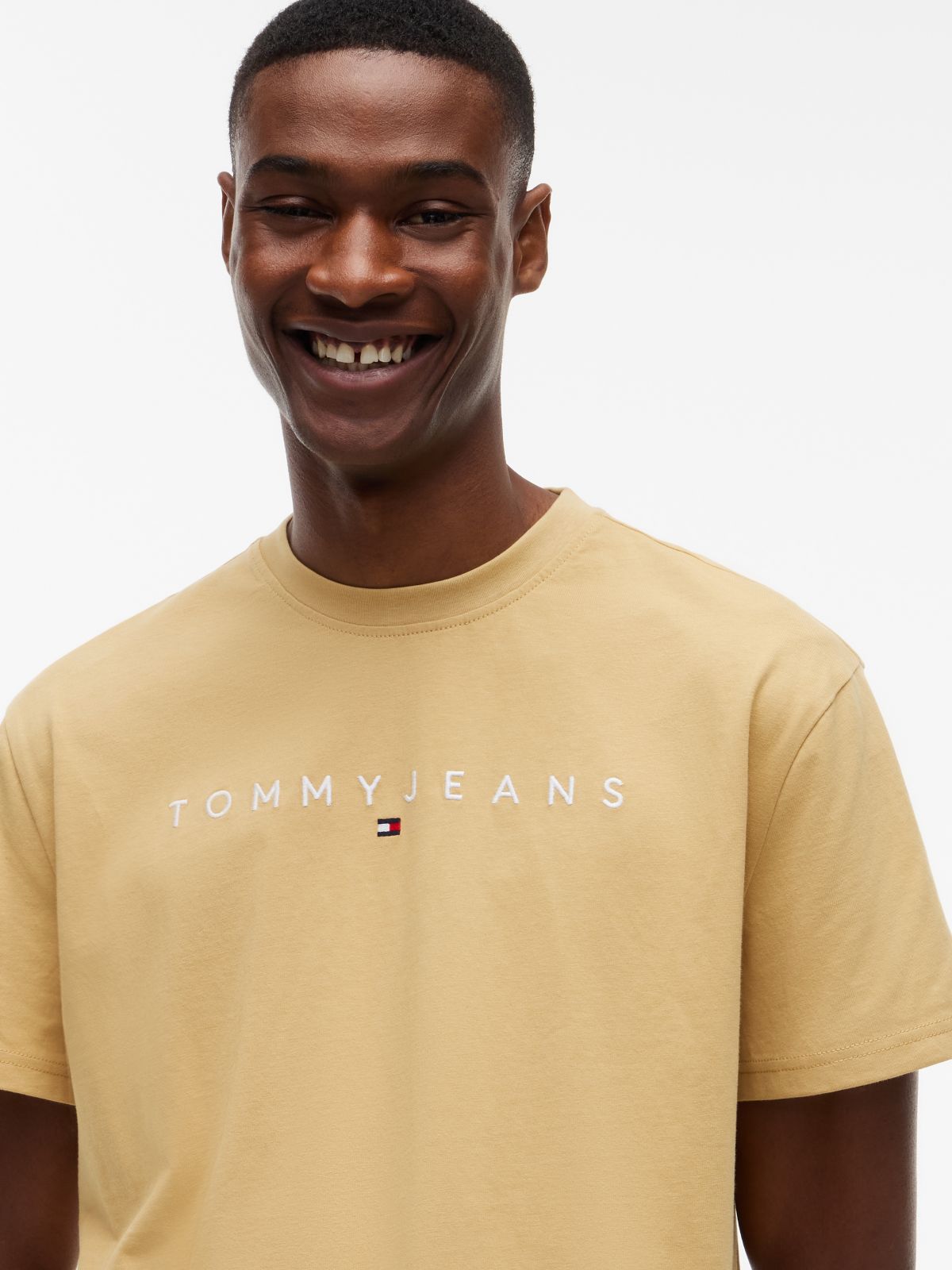 Linear Logo Jersey T-Shirt — Beige